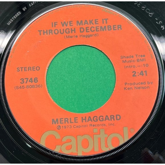 Merle Haggard If We Make it Through December / Bobby Wants a Puppy 45 Country - Picture 1 of 4